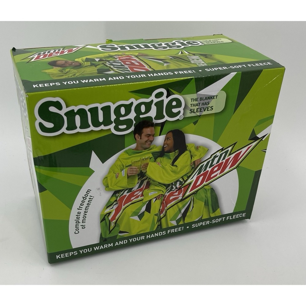 Snuggie Super-Soft Fleece Blanket with Sleeve MOUNTAIN‎ DEW DO THE DEW 71" x 54"